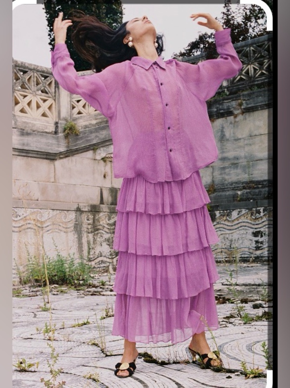 Mara Hoffman Lavender set Marzia Skirt (4) + Margot Shirt (XS) - Like new